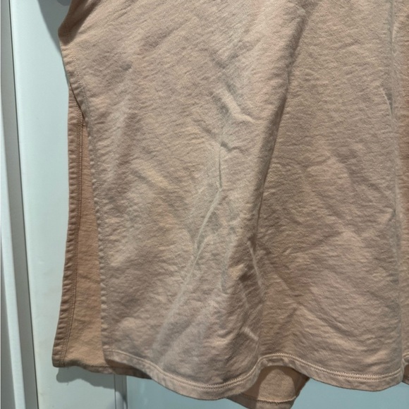 WILD FABLE Unique Casual Tan Hooded Top Shortsleeved Slits on Sides Athleisure - Picture 5 of 14